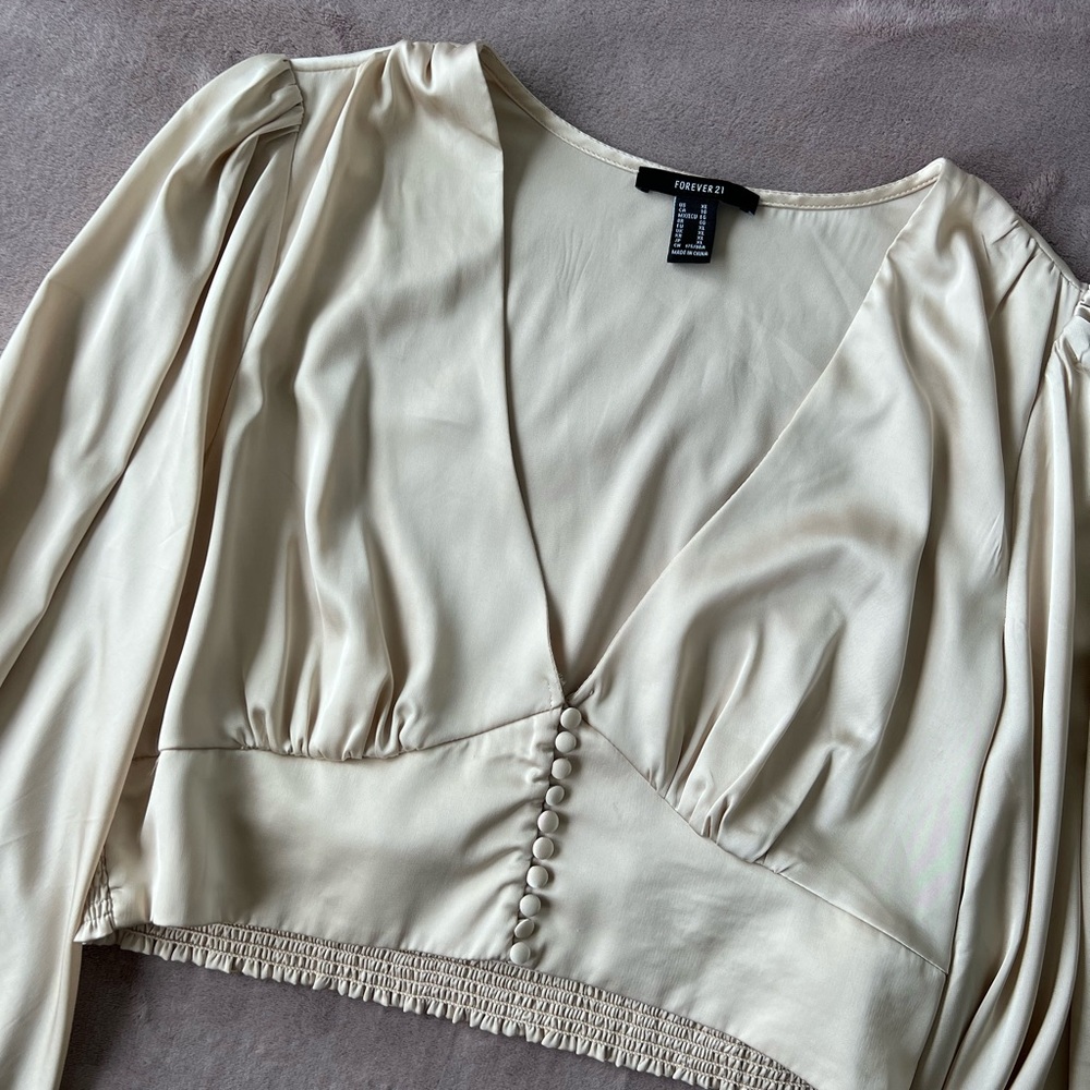 Forever 21 Satin Crop Top Size XL